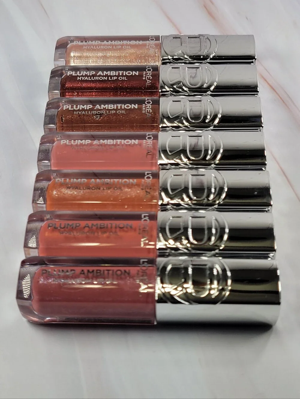 7 Piece L'Oréal Plump Ambition Hyaluron Lip Oil Bundle NEW!